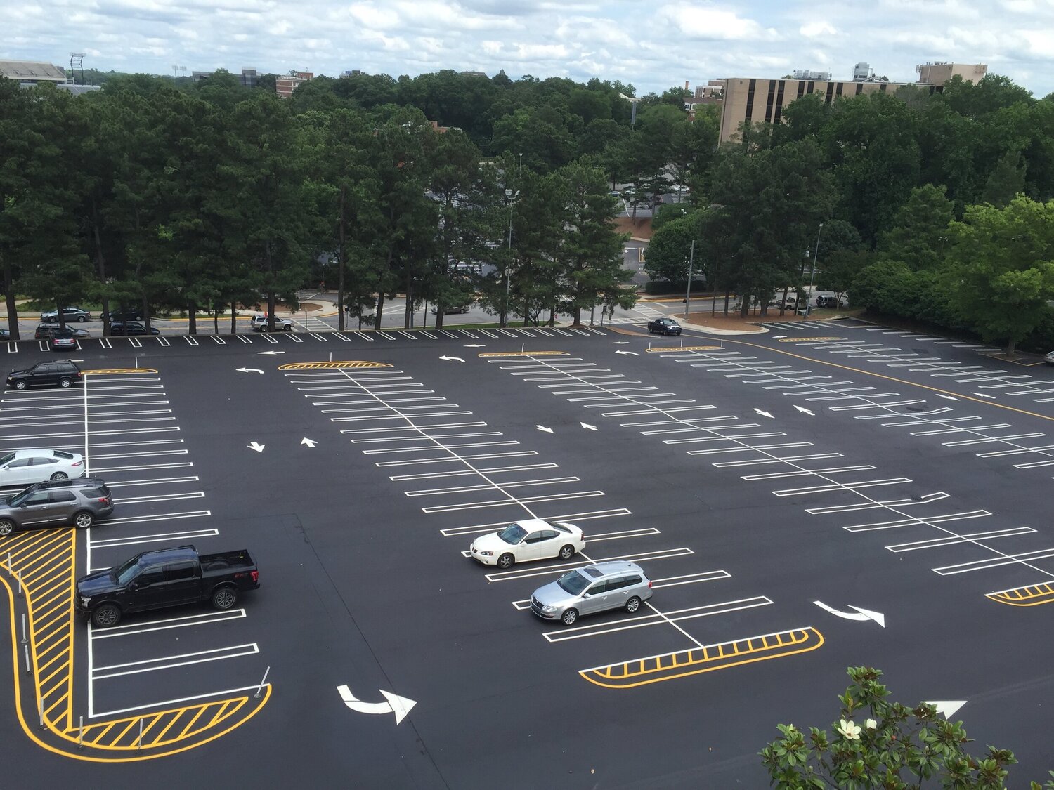 Commercial parking lot striping